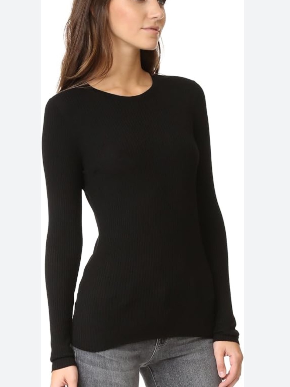 Theory‎ black ribbed long sleeve sweater